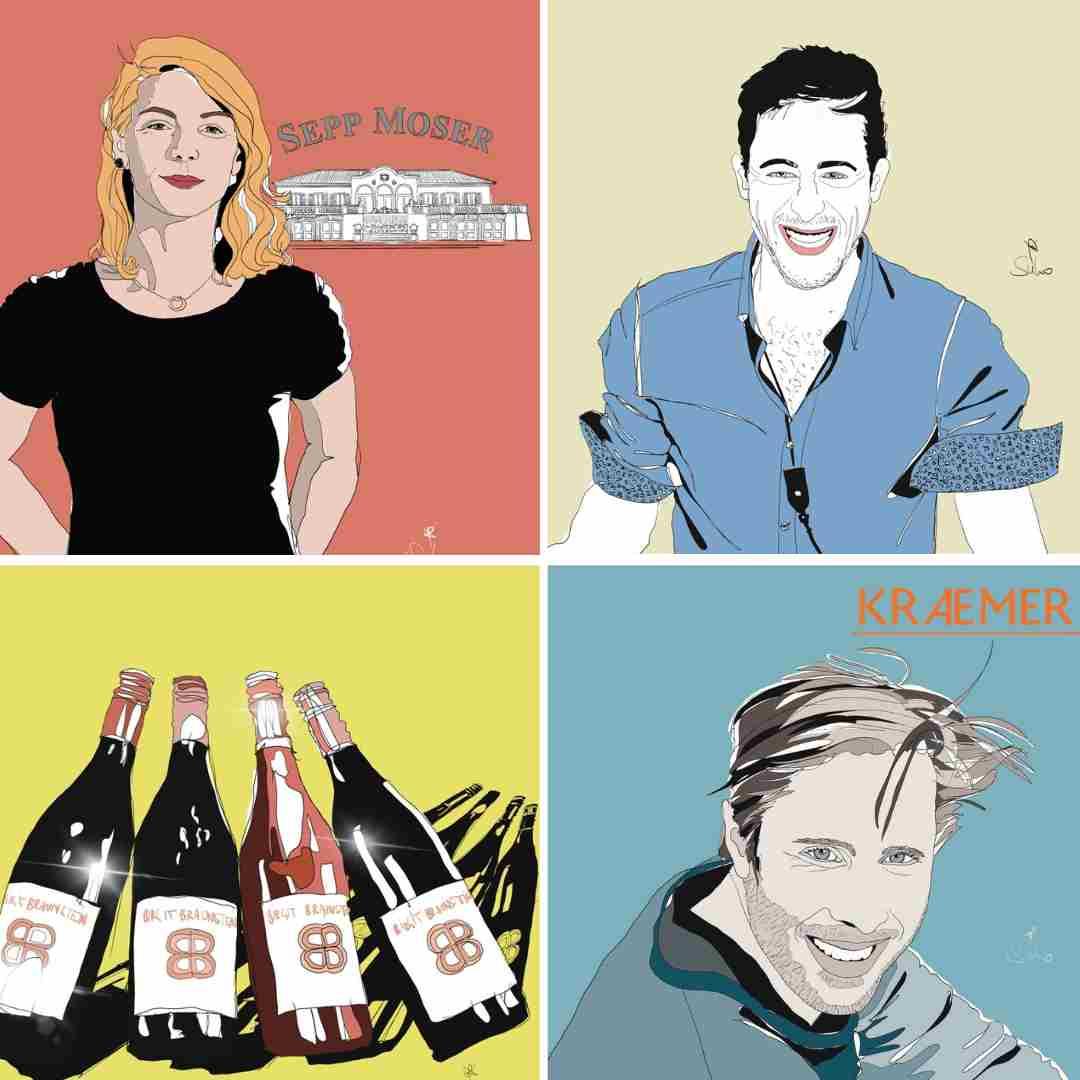 handgezeichnete Winzerprtraits im Popart Stil Liesl